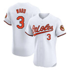 B.Orioles #3 Taylor Ward Player White Limited Elite Home Game Gdoa Stitched Jerseys
