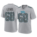 C.Panthers #68 Damien Lewis Player Gray Atmosphere Fashion Game Gdoa Stitched Jerseys