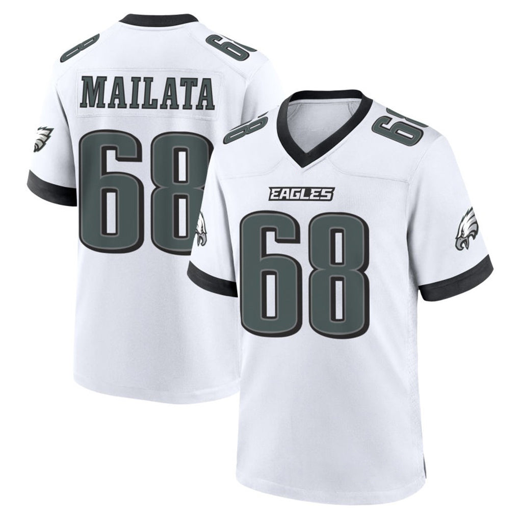 P.Eagles #68 Jordan Mailata Player White Game Home Gdoa Stitched Jerseys