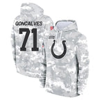 IN.Colts #71 Matt Goncalves Player Arctic Camo Salute to Service Hoodies Limited Game Gdoa Stitched Jerseys