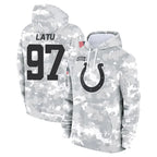 IN.Colts #97 Laiatu Latu Player Arctic Camo Salute to Service Hoodies Limited Game Gdoa Stitched Jerseys