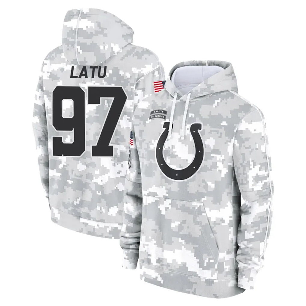 IN.Colts #97 Laiatu Latu Player Arctic Camo Salute to Service Hoodies Limited Game Gdoa Stitched Jerseys