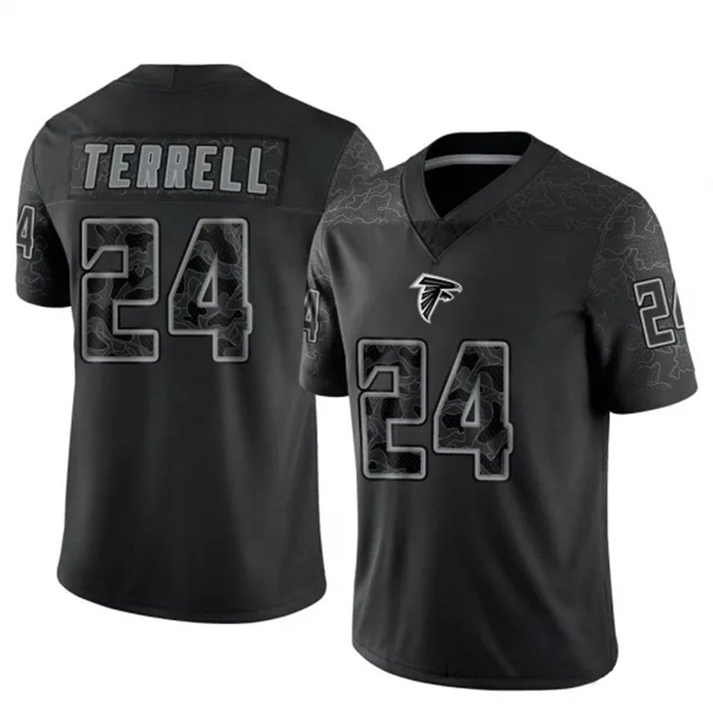 A.Falcons #24 A.J. Terrell Jr. Player Black RFLCTV Limited Gdoa Stitched Jerseys