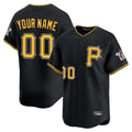 Custom P.Pirates Black Alternate Limited Game Any Name & Number Gdoa Stitched Jerseys