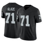 LV.Raiders #71 DJ Glaze Player Black Limited Vapor F.U.S.E. Home Game Gdoa Stitched Jerseys