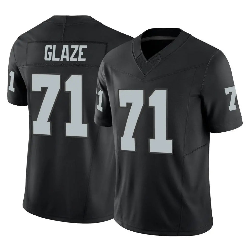 LV.Raiders #71 DJ Glaze Player Black Limited Vapor F.U.S.E. Home Game Gdoa Stitched Jerseys