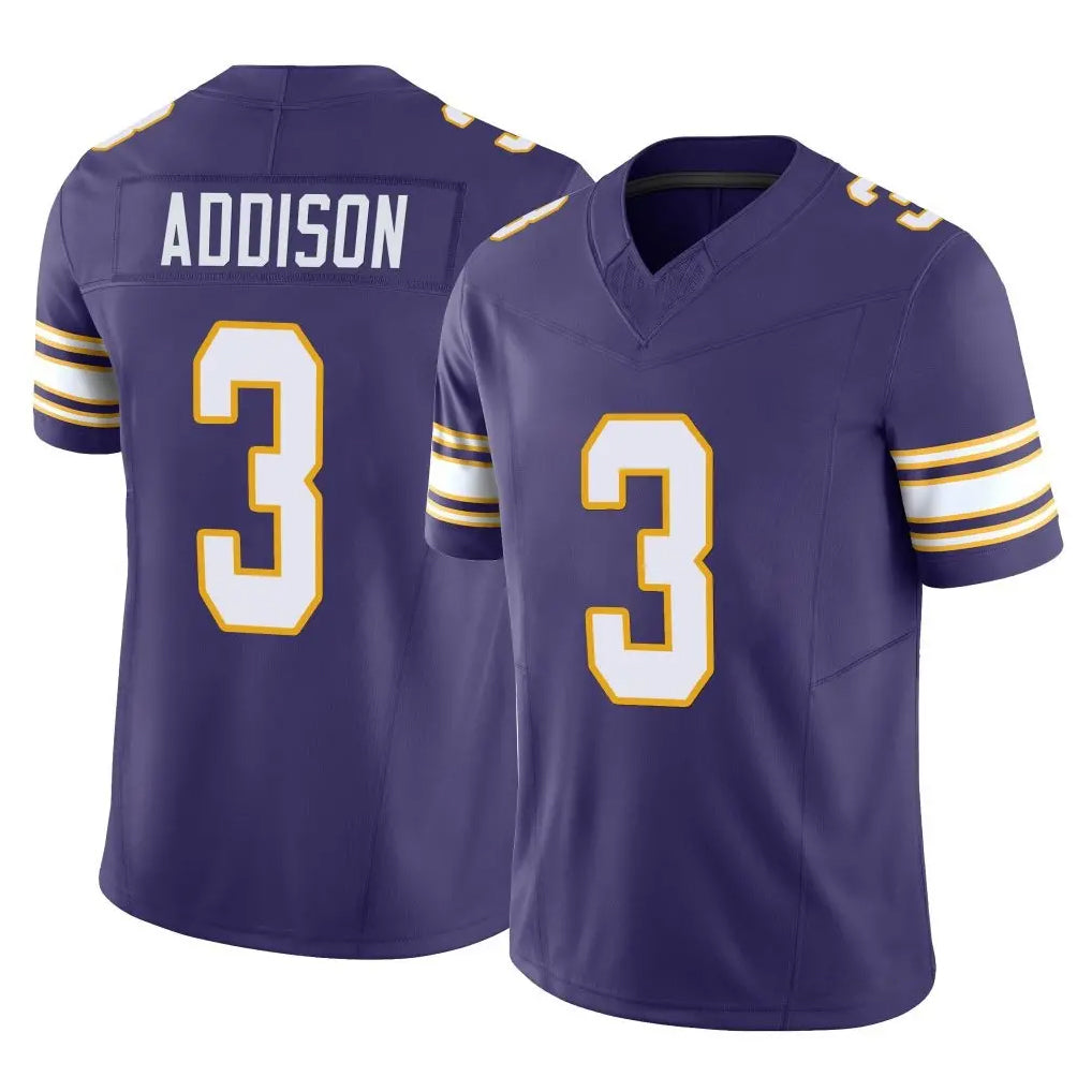 M.Vikings #3 Jordan Addison Player Purple Limited Classic Vapor F.U.S.E. Home Game Gdoa Stitched Jerseys