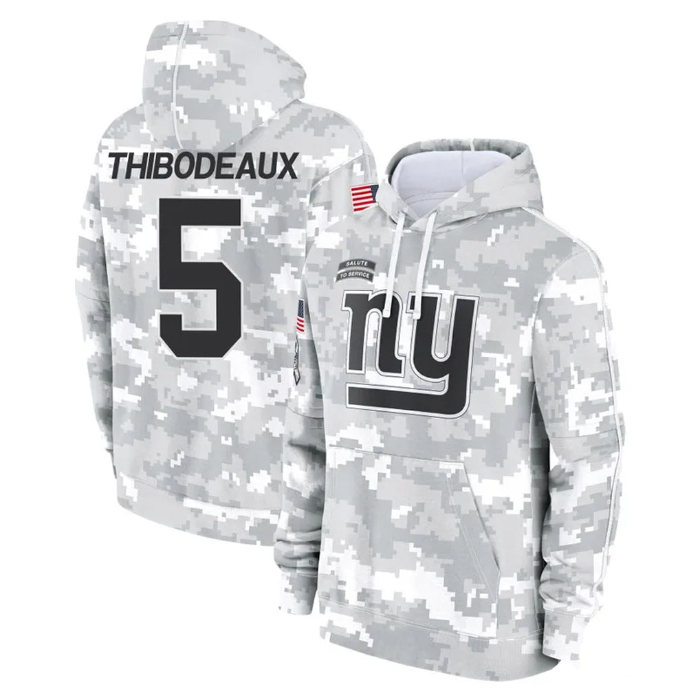 NY.Giants #5 Kayvon Thibodeaux Player Arctic Camo Salute to Service Pullover Hoodies Limited Game Gdoa Stitched Jerseys