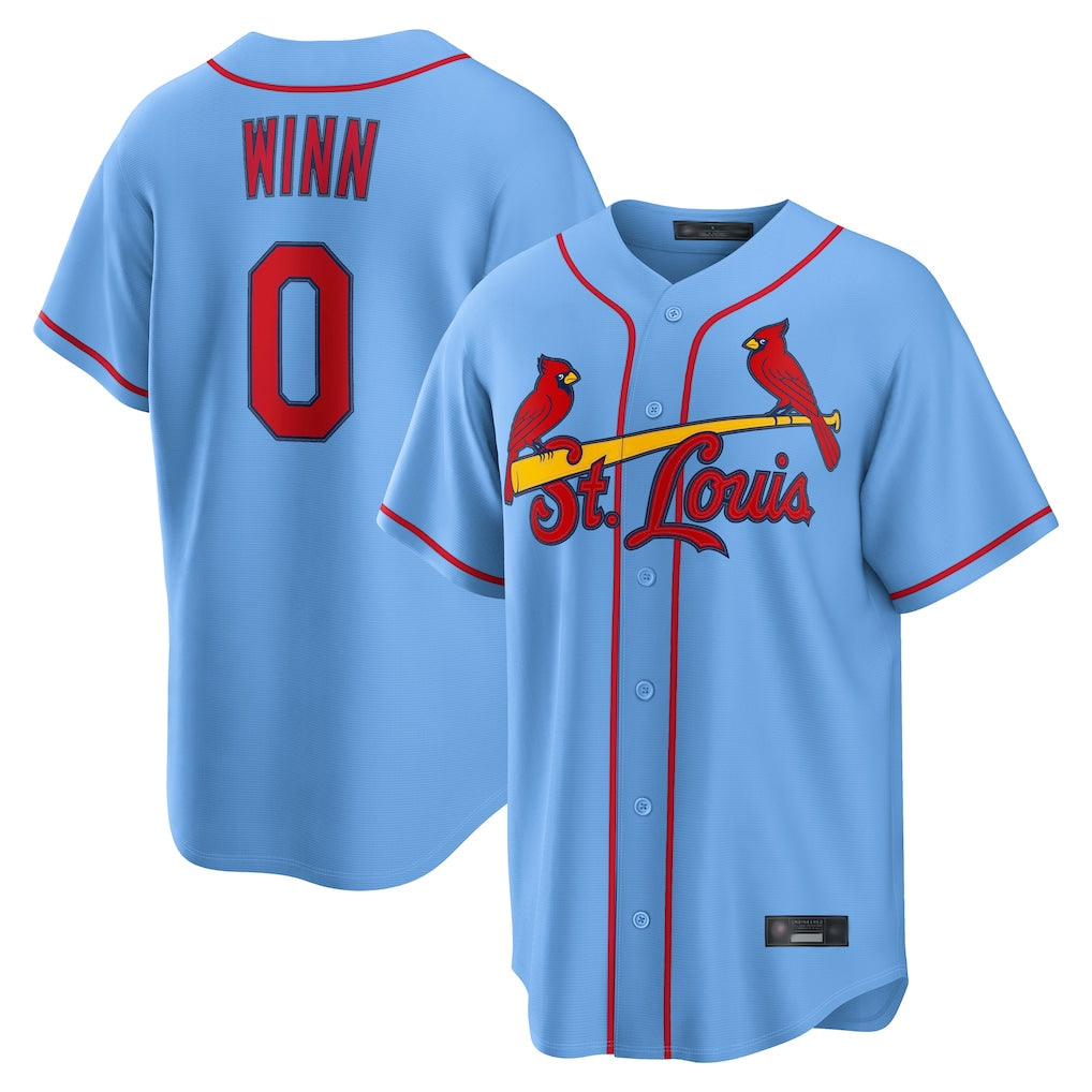 St. Louis Cardinals #0 Masyn Winn Player Light Blue  Home Game Fdoa Stitched Jerseys