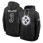P.Steelers #3 Jaquan Brisker Player 2026 Black Logo Pullover Hoodies Limited Game Gdoa Stitched Jerseys