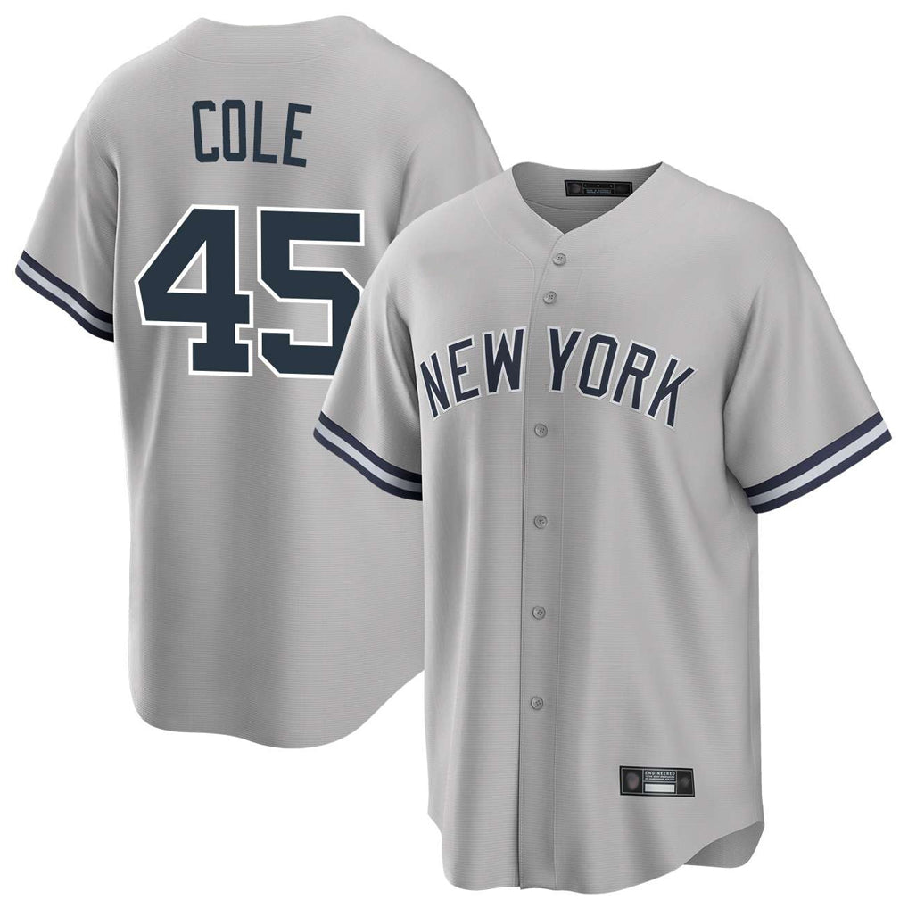 NY.Yankees #45 Gerrit Cole Player Gray Road Game Fdoa Stitched Jerseys