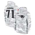 NE.Patriots #71 Mike Onwenu Player Arctic Camo Salute to Service Pullover Hoodies Limited Game Gdoa Stitched Jerseys