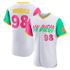 S.Diego Padres #98 Randy Vasquez Player White City Connect Home Limited Elite Fdoa Stitched Jerseys