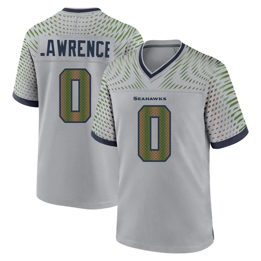 S.Seahawks #0 DeMarcus Lawrence Player Grey 2025 Rivalries Collection Home Game Gdoa Stitched Jerseys