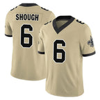 NO.Saints #6 Tyler Shough Player Gold Limited Vapor F.U.S.E. Home Game Gdoa Stitched Jerseys