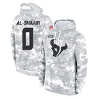 H.Texans #0 Azeez Al-Shaair Player Arctic Camo Salute to Service Hoodies Limited Game Gdoa Stitched Jerseys
