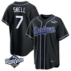 LA.Dodgers #7 Blake Snell Player Black Carbon Limited World Series Home Fdoa Stitched Jerseys