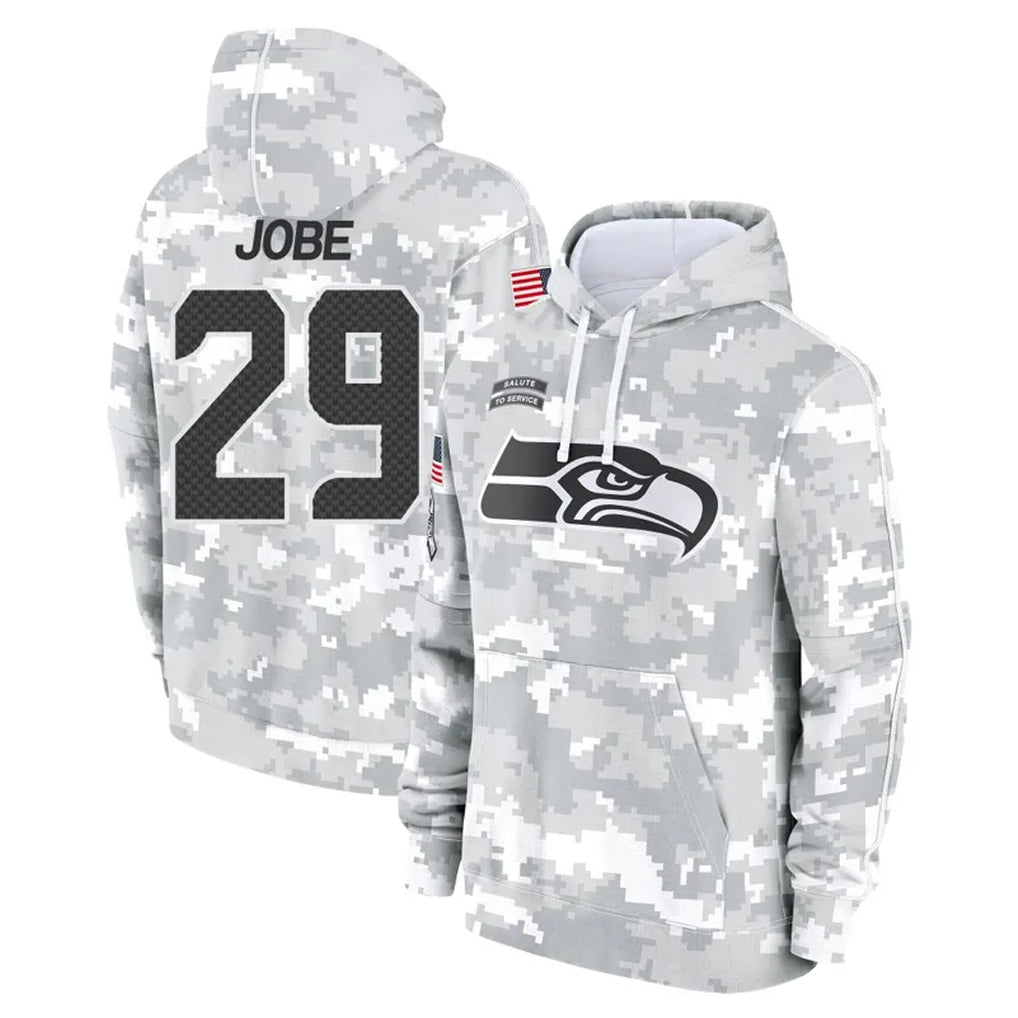 S.Seahawks #29 Josh Jobe Player Arctic Camo Limited Salute to Service Pullover Hoodies Game Gdoa Stitched Jerseys