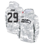 S.Seahawks #29 Josh Jobe Player Arctic Camo Limited Salute to Service Pullover Hoodies Game Gdoa Stitched Jerseys