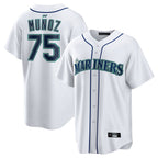 S.Mariners #75 Andres Munoz Player White Home Game Fdoa Stitched Jerseys