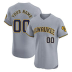 Custom M.Brewers Gray Home Limited Elite Game Any Name & Number Gdoa Stitched Jerseys