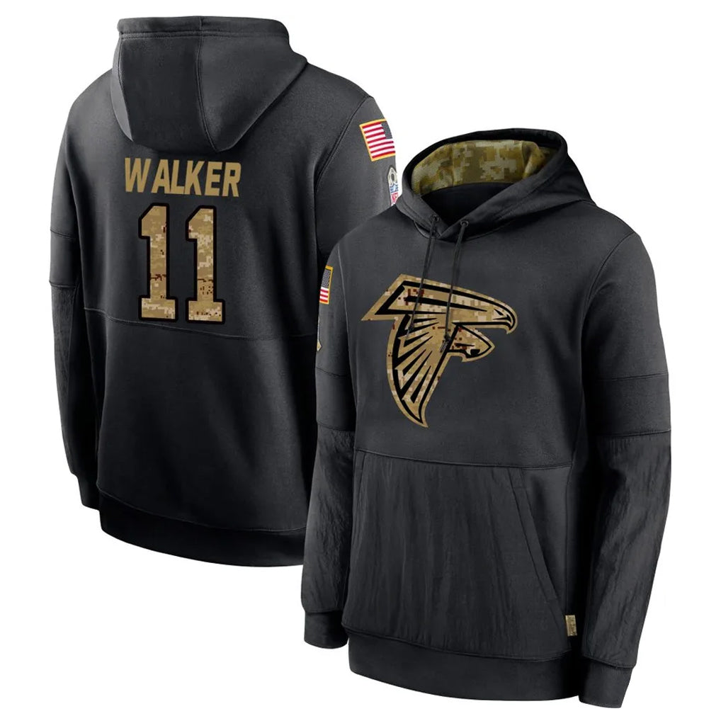 A.Falcons #11 Jalon Walker Player Black Salute to Service Limited Black Hoodie Gdoa Stitched Jerseys