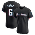 M.Marlins #6 Otto Lopez Player Black Vapor Home Limited Elite Fdoa Stitched Jerseys