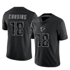 A.Falcons #18 Kirk Cousins Player Black RFLCTV Limited Gdoa Stitched Jerseys