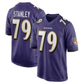 B.Ravens #79 Ronnie Stanley Player Purple Game Home Gdoa Stitched Jerseys