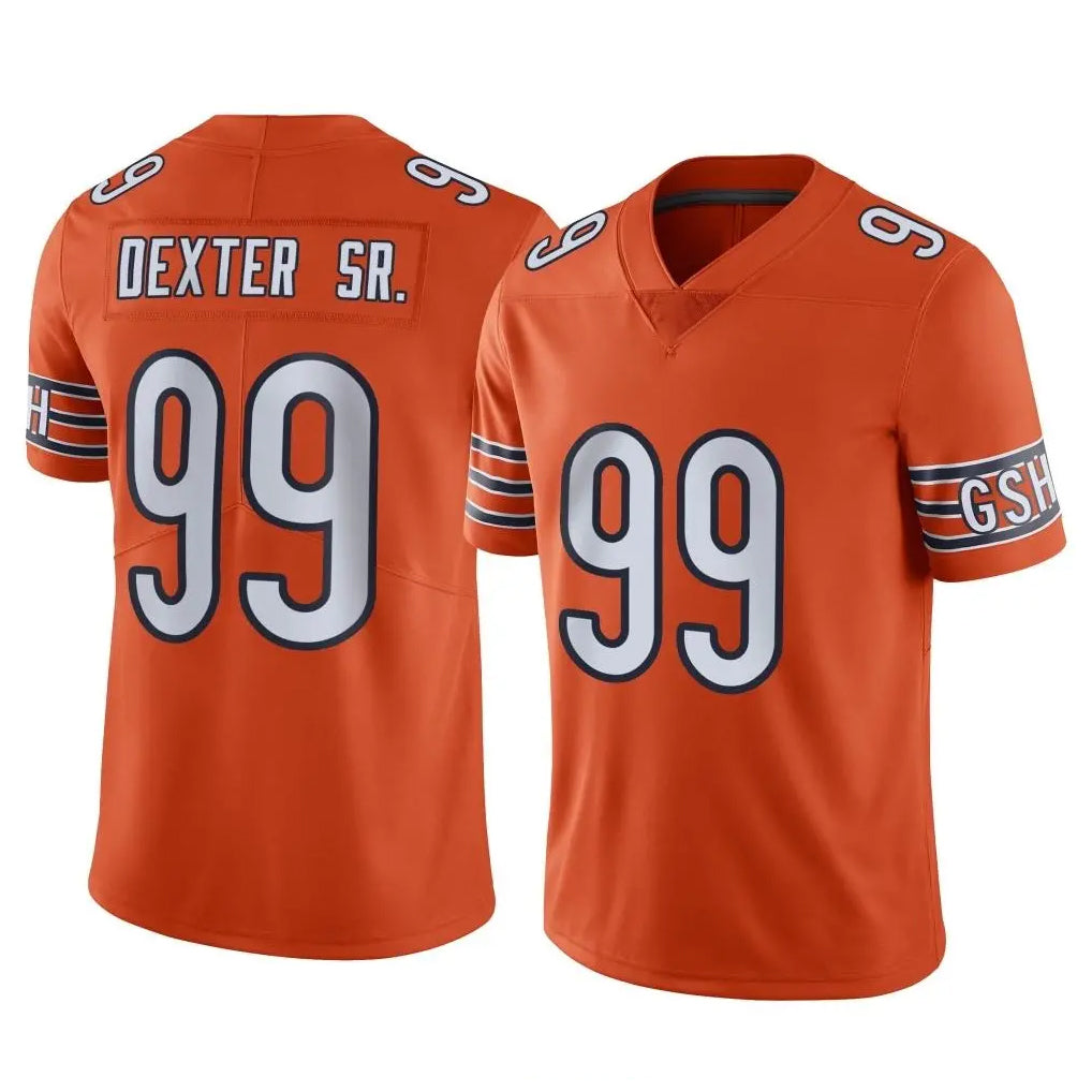 C.Bears #99 Gervon Dexter Sr. Player Orange Alternate Vapor Limited Home Game Gdoa Stitched Jerseys
