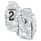 A.Cardinals #2 Will Johnson Player Camo Salute to Service Hoodies Gdoa Stitched Jerseys
