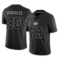 KC.Chiefs #88 Tony Gonzalez Player Black Limited Reflective Game Gdoa Stitched Jerseys