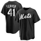 NY.Mets #41 Tom Seaver Player Black Home Game Fdoa Stitched Jerseys
