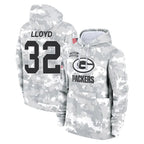 GB.Packers #32 MarShawn Lloyd Player Arctic Camo Salute to Service Hoodies Limited Game Gdoa Stitched Jerseys