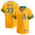 Athletics #33 Henry Bolte Player Gold Cooperstown Collection T-shirt Game Gdoa Stitched Jerseys