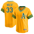 Athletics #33 Henry Bolte Player Gold Cooperstown Collection T-shirt Game Gdoa Stitched Jerseys