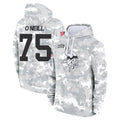 M.Vikings #75 Brian O'Neill Player Arctic Camo Salute to Service Pullover Hoodies Limited Game Gdoa Stitched Jerseys