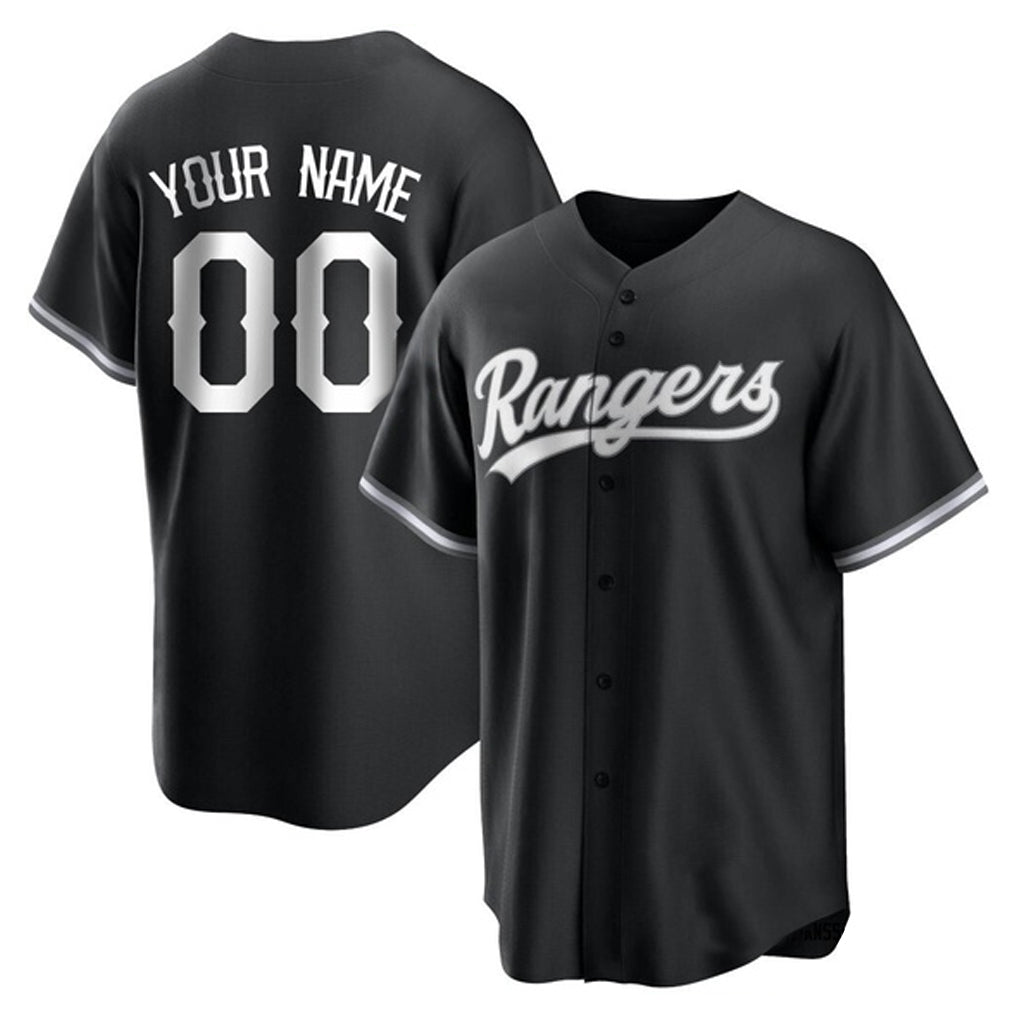 Custom T.Rangers Black Home Game Any Name & Number Gdoa Stitched Jerseys