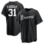 A.Braves #31 Greg Maddux Player Black Home Game Gdoa Stitched Jerseys