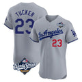 LA.Dodgers #23 Kyle Tucker Player Gray World Series Limited Elite Home Fdoa Stitched Jerseys