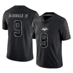 NY.Jets #9 Will McDonald IV Player Stealth Black Limited Reflective Home Game Gdoa Stitched Jerseys