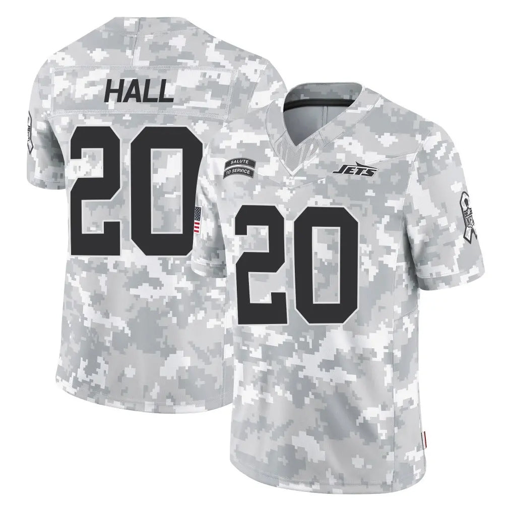 NY.Jets #20 Breece Hall Player Arctic Camo Salute to Service Limited Game Gdoa Stitched Jerseys