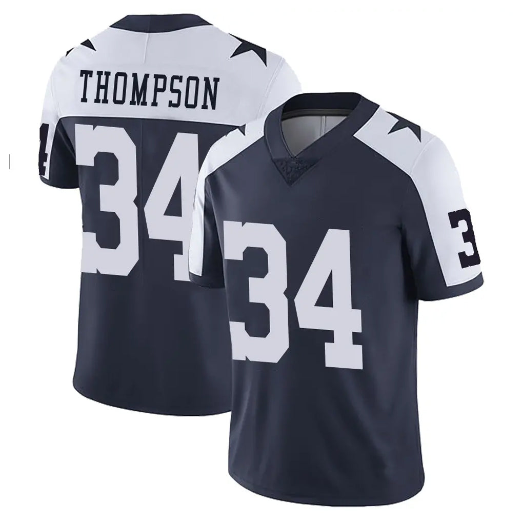 D.Cowboys #34 Jalen Thompson Player Navy-White Limited Alternate Vapor Untouchable Home Game Gdoa Stitched Jerseys