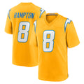 LA.Chargers #8 Omarion Hampton Player Gold Home Game Gdoa Stitched Jerseys