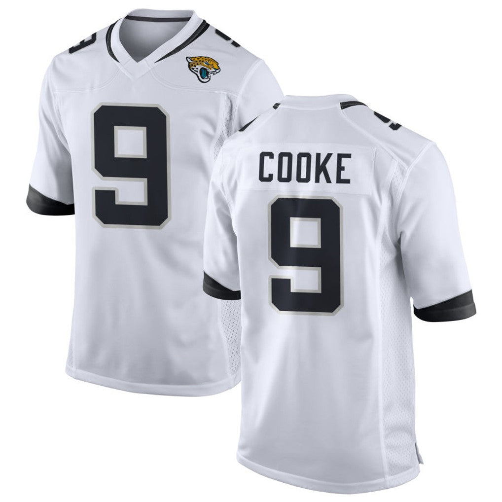 J.Jaguars #9 Logan Cooke Player White Home Game Gdoa Stitched Jerseys