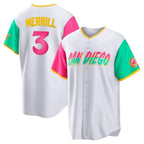 S.Diego Padres #3 Jackson Merrill Player White City Connect Home Game Fdoa Stitched Jerseys