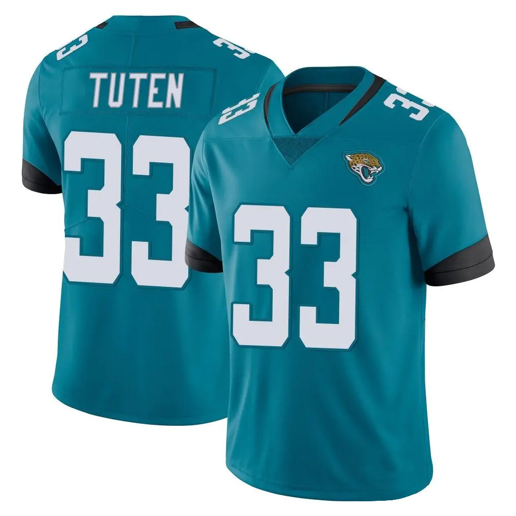 J.Jaguars #33 Bhayshul Tuten Player Teal Vapor Untouchable Limited Home Game Gdoa Stitched Jerseys