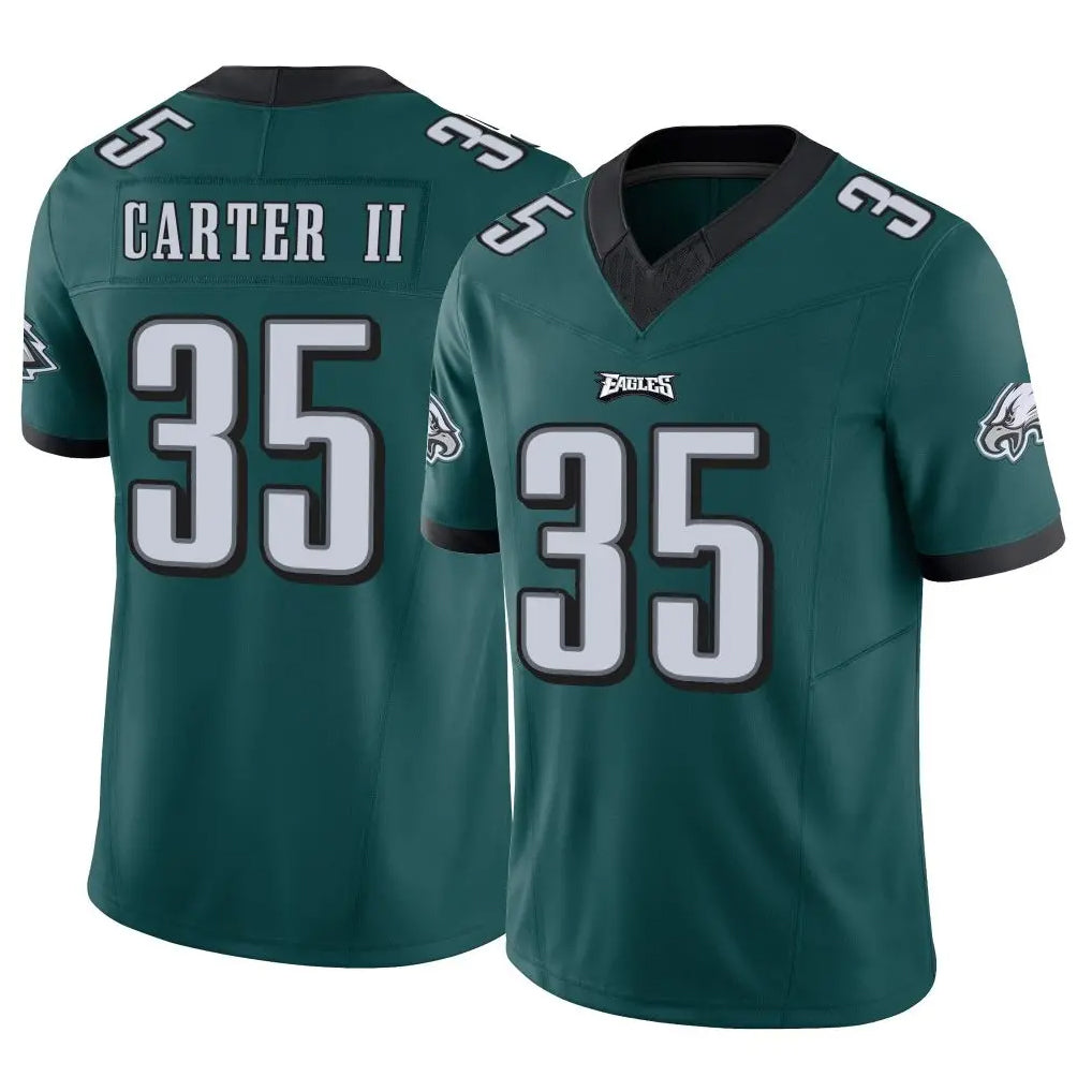 P.Eagles #35 Michael Carter II Player Team Color Green Limited Vapor F.U.S.E. Home Game Gdoa Stitched Jerseys