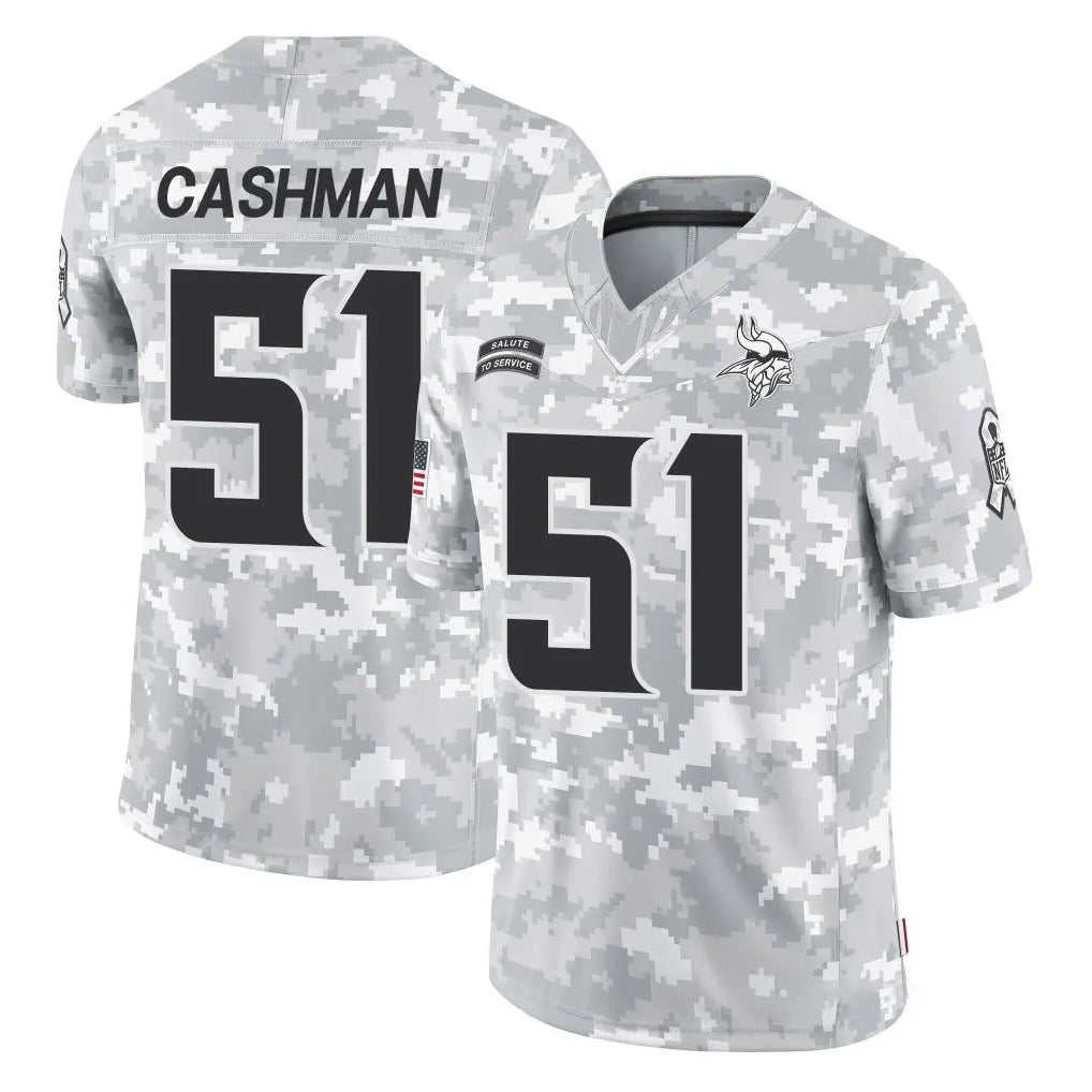 M.Vikings #51 Blake Cashman Player Arctic Camo Salute To Service Limited Game Gdoa Stitched Jerseys