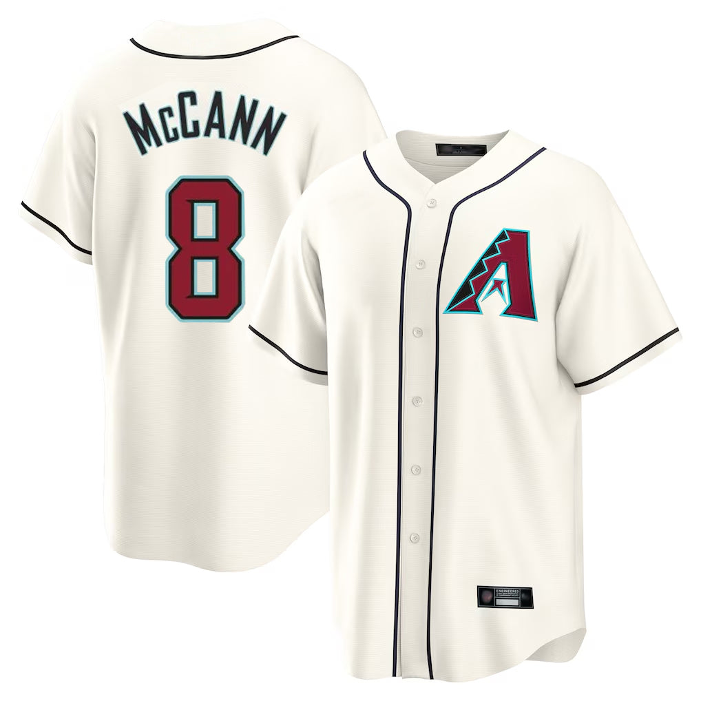 A.Diamondbacks #8 James McCann Player Cream Home Game Gdoa Stitched Jerseys